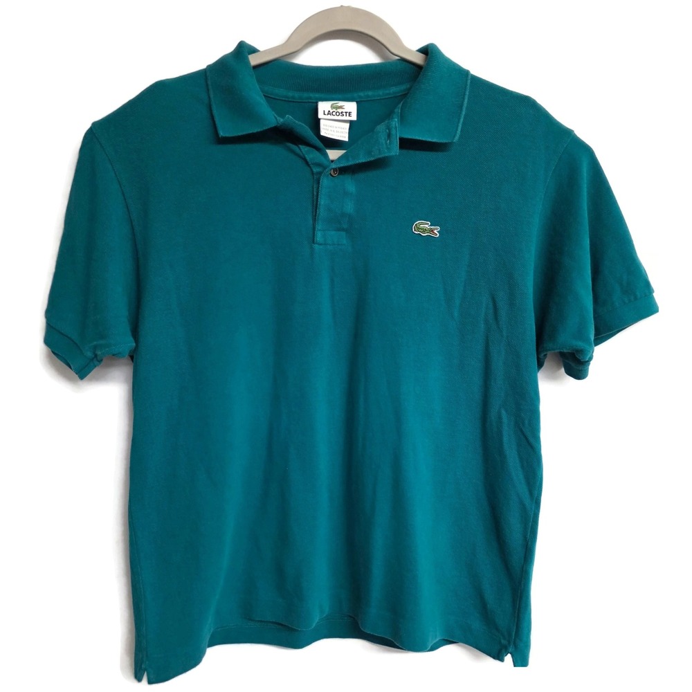 Lacoste Mens Classic Fit Pique Polo Shirt Teal Aqua Green Size 5 L 5191L